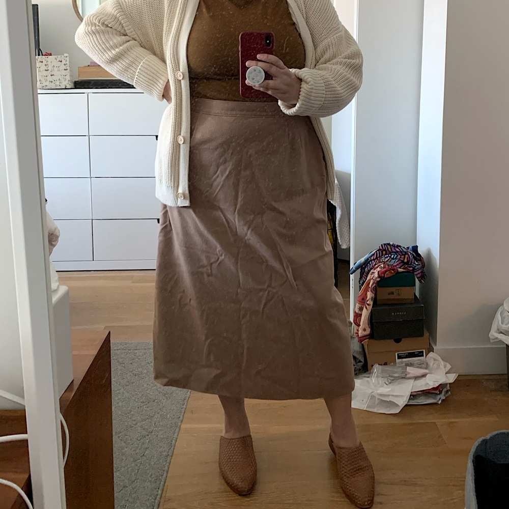 Size 18 Vintage Pendleton Tan Wool Skirt (modern size 14)
